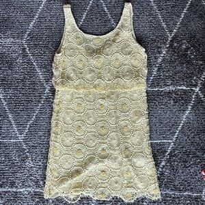 Alice + Olivia Yellow Beaded Lace Dress